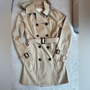 Michael Kors Beige Double-Breasted Trench Coat